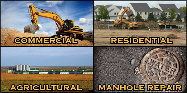 Commercial Excavating, Residential Excavating, Agricultural Excavating & Manhole Repair